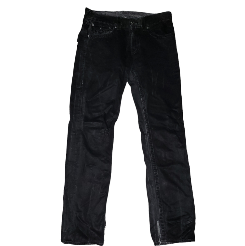 BLACK TRUE RELIGION JEANS WHITE STITCHING